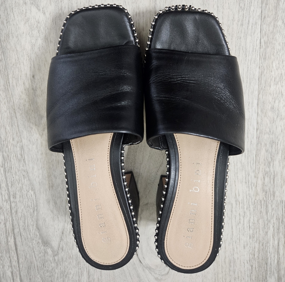 Gianni Bini Black Studded Platform Mules Size 7 - Picture 3 of 10